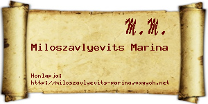 Miloszavlyevits Marina névjegykártya